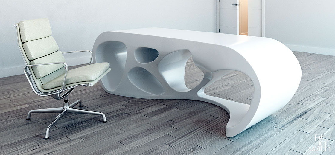 Fit in With. Modelo Ludia.  Mueble despacho  Direccion en Solid Surface